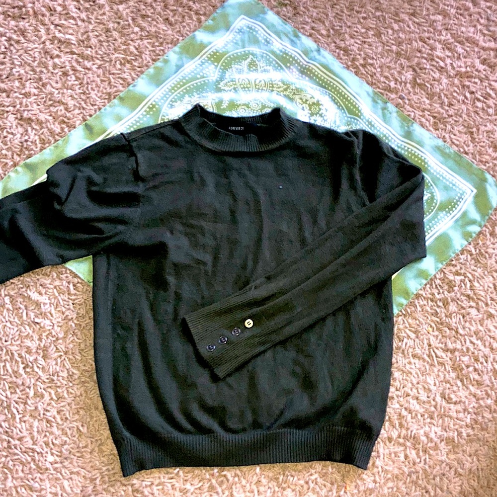 Green Crew Necked Mid Turtleneck Long Sleeve Sweater.